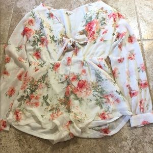 COTTON CANDY FLORAL ROMPER